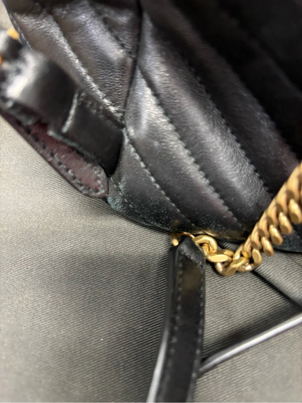 Saint Laurent Black Quilted Leather Backpack with Gold YSL Logo